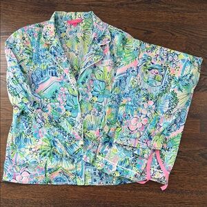Lilly Pulitzer Colorful Floral Pajama Set